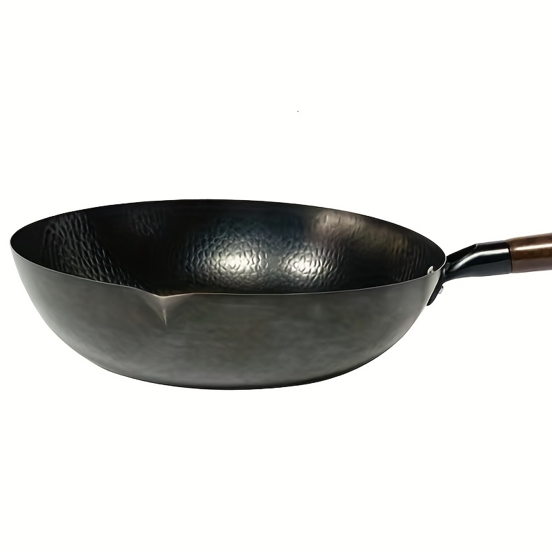 Traditional Chinese Wok With Wooden Lid Non Stick Cooking - Temu