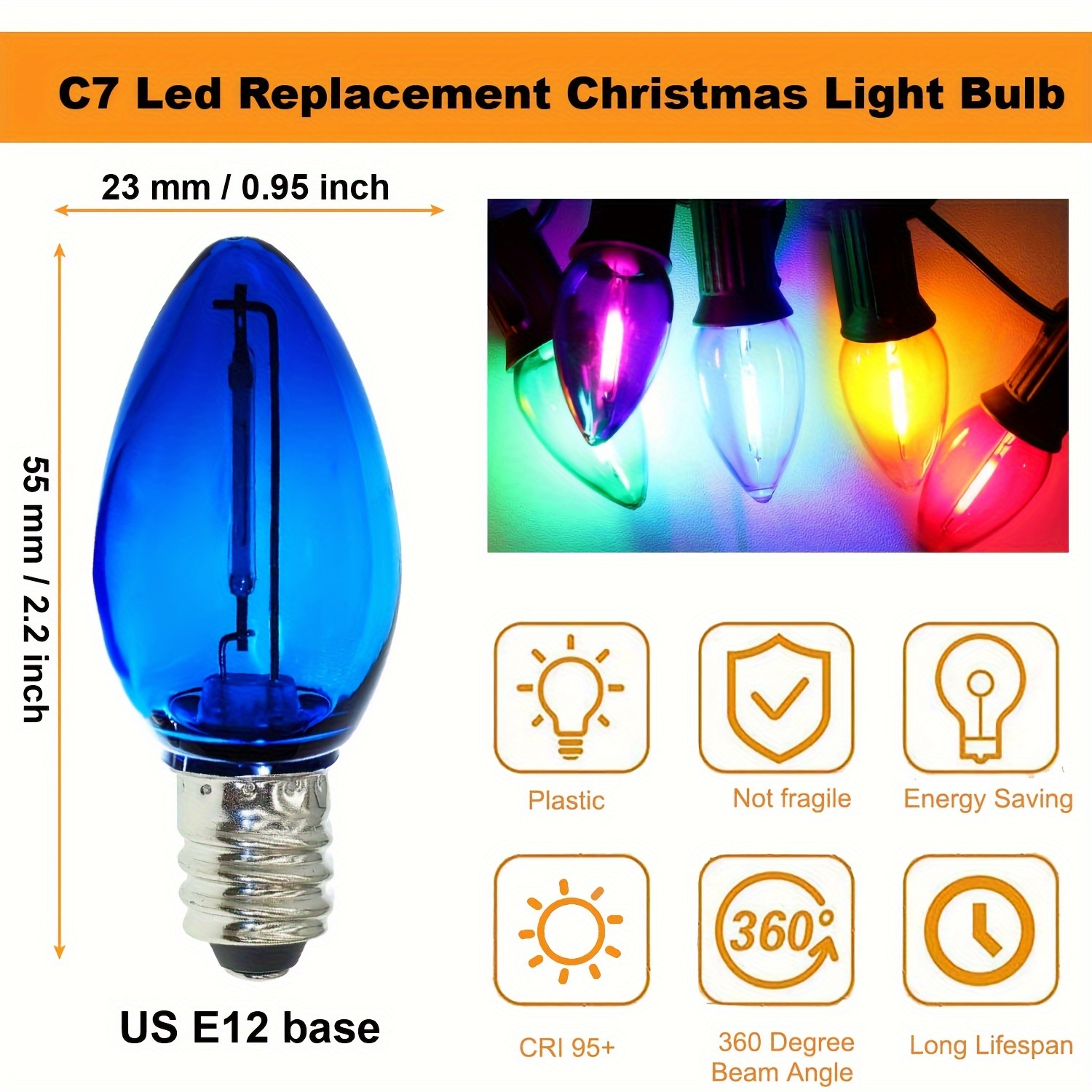 E12 Led Bulb C7 Waterproof Clear Mini Led Night Light Bulb - Temu