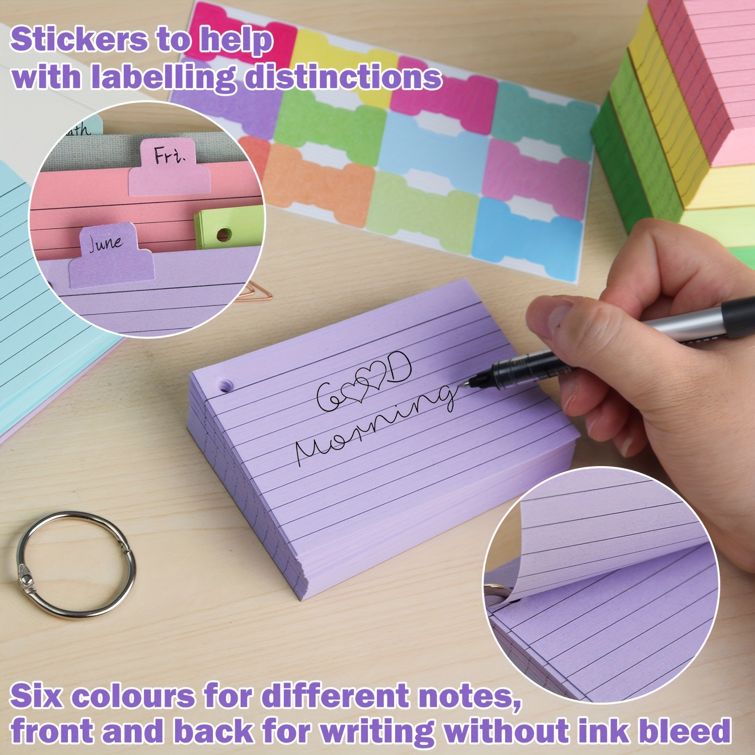 Flash Cards A7 Cards Flashcards 6 Binder Rings - Temu