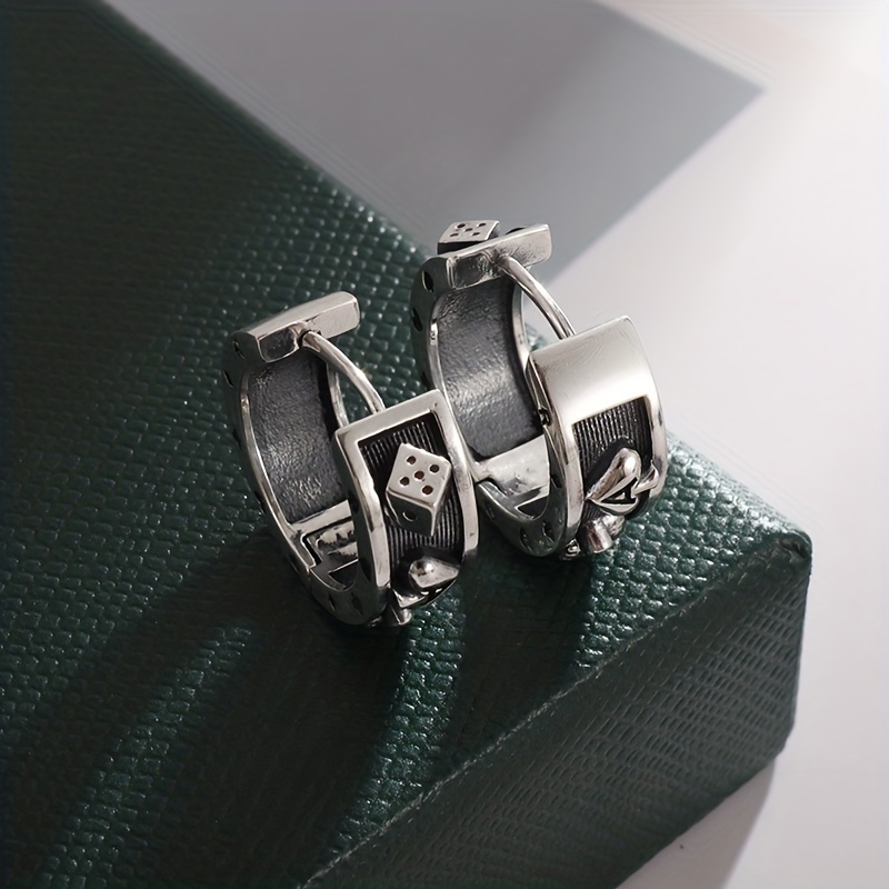 Louis Vuitton Silver Hoop Earrings For Men's
