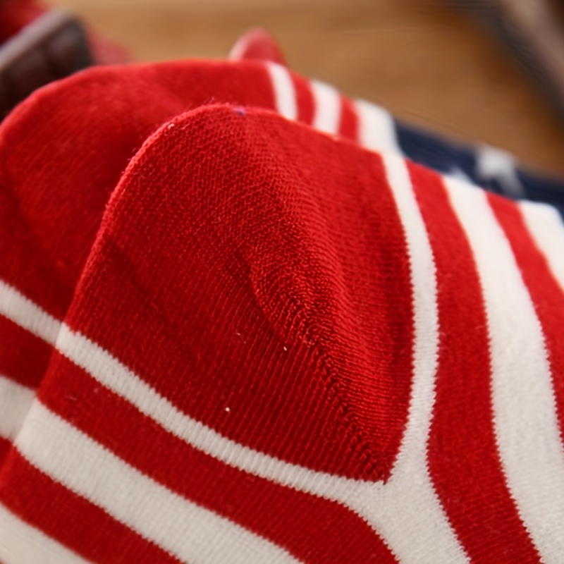 American Flag Striped Socks Men's Cotton Crew Socks