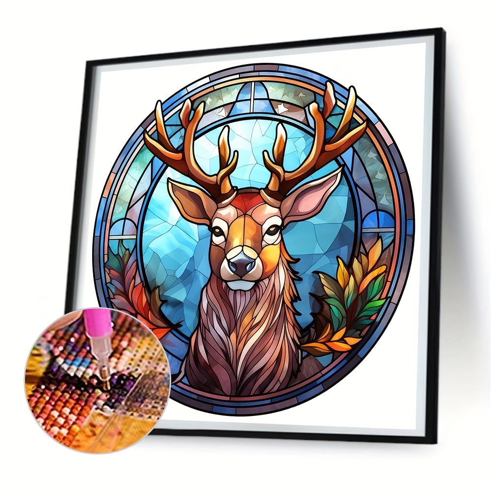 5D Deer Diamond Painting DIY Little Horned Deer in the Forest Diamond  Embroidery Full Square Round Cross Stitch Home Decor Art