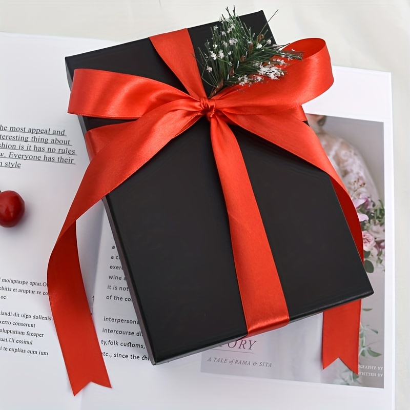 Red Satin Ribbon Red Ribbon For Gift Wrapping Double Faced - Temu