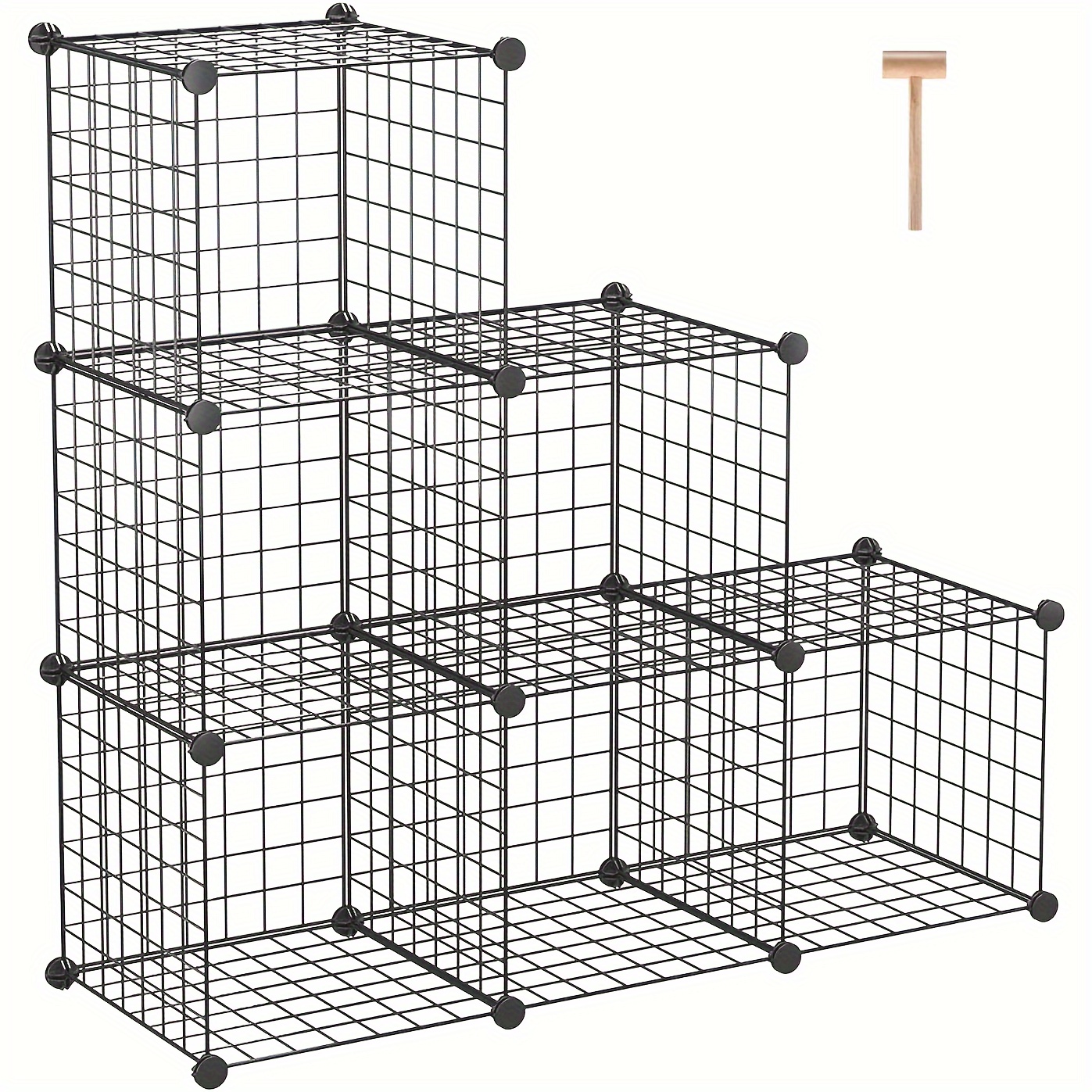Metal Wire Cube Storage,12-Cube Shelves Organizer,Stackable