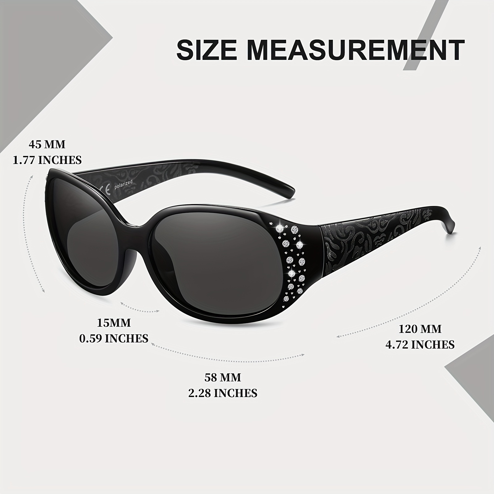 Hd Polarized Sunglasses Women Luxury Rhinestone Wrap Around - Temu