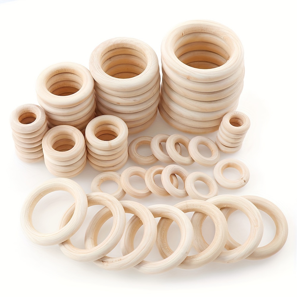 

5/50pcs Multi-specification Wooden Rings, Wooden Rings, Diy Decorative Pendants, Jewelry Accessories&jewelry Making Supplies