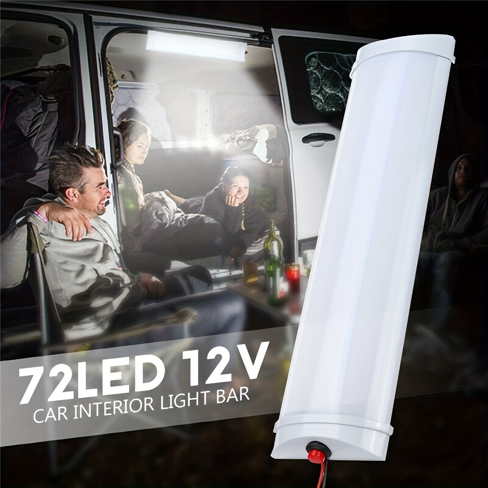 72 Led 12v Car Interior Led Light Bar White Light Tube - Temu