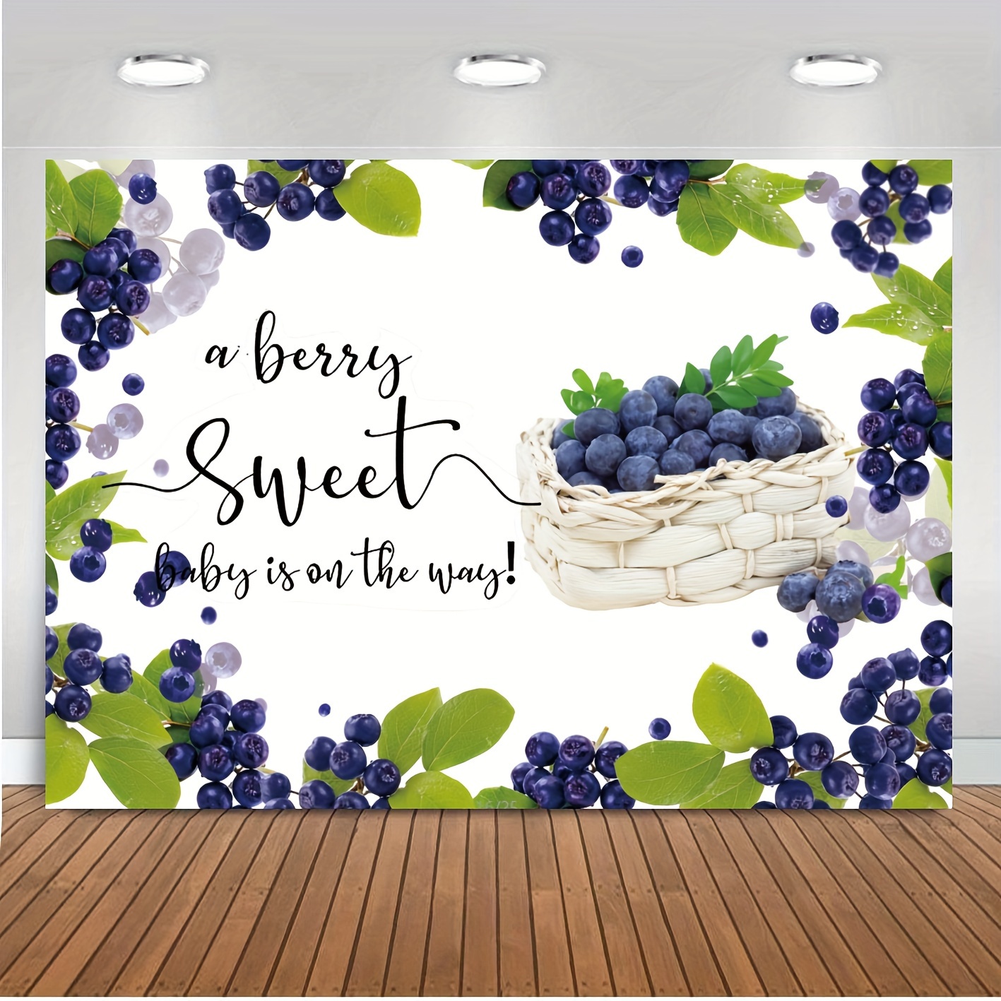 YCUCUEI 72x43inch Strawberry Baby Shower Backdrop A Berry Sweet Baby is On  The Way Photography Background for Girls Birthday Party Decorations Photo