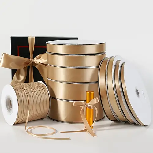 1 Roll Elegant Gold Foil Wedding Satin Organza Ribbon - Temu