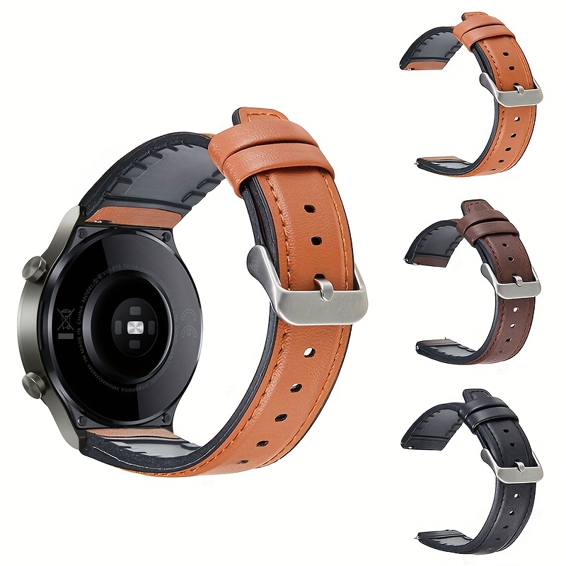 Para Huawei Watch GT4 Correa de reloj de cuero y silicona de