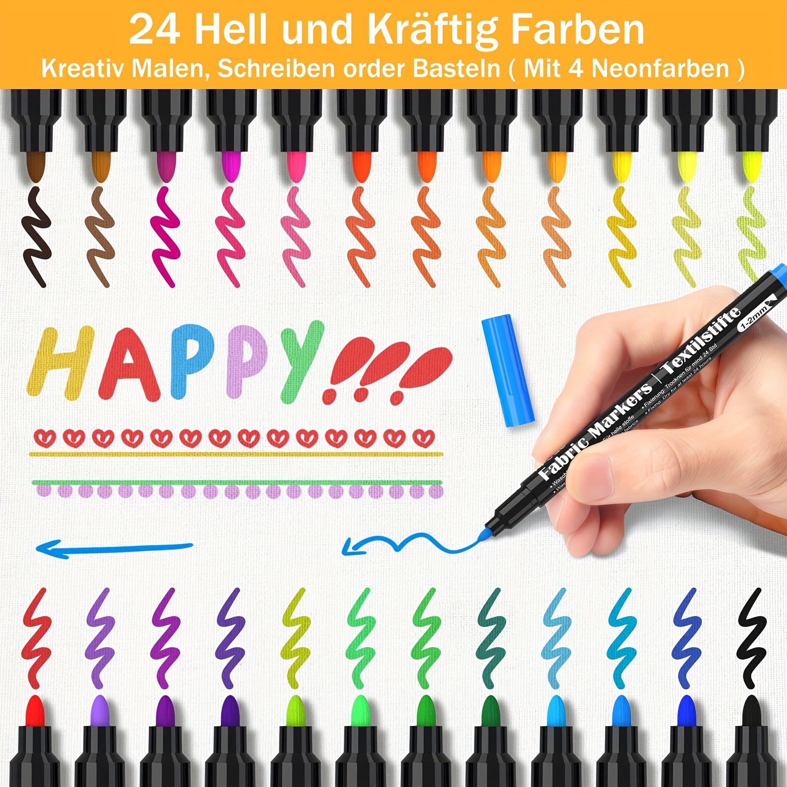 Fabric Pen Template Set: 24 Colors + 7 - Temu
