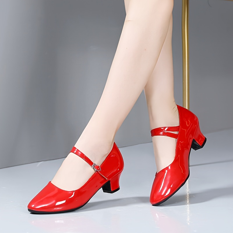 Red Dance Shoes, Dance Shoes for Women, Dance Shoes Low Heel