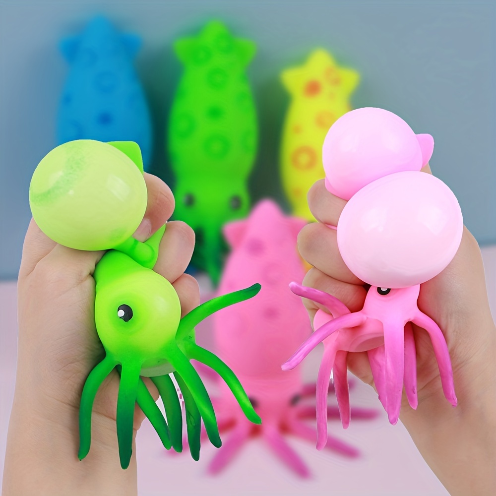 Octopus Squishy Balls Soft Octopus Stress Balls for Kids, 4 Pack