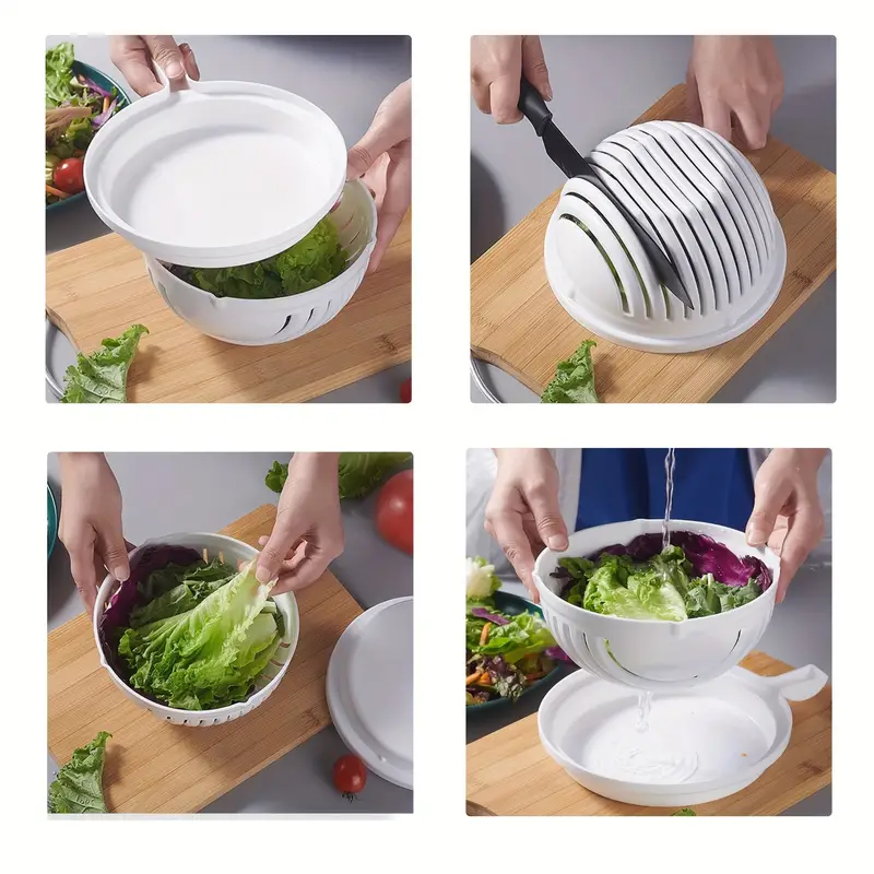Salad Cutter Bowl, Salad Maker Tools, Fruit Vegetable Chopper Holder, Vegetable  Cutter Holder, Portable Practical Sorage Basket, Kitchen Tool, Kitchen  Gadgets - Temu