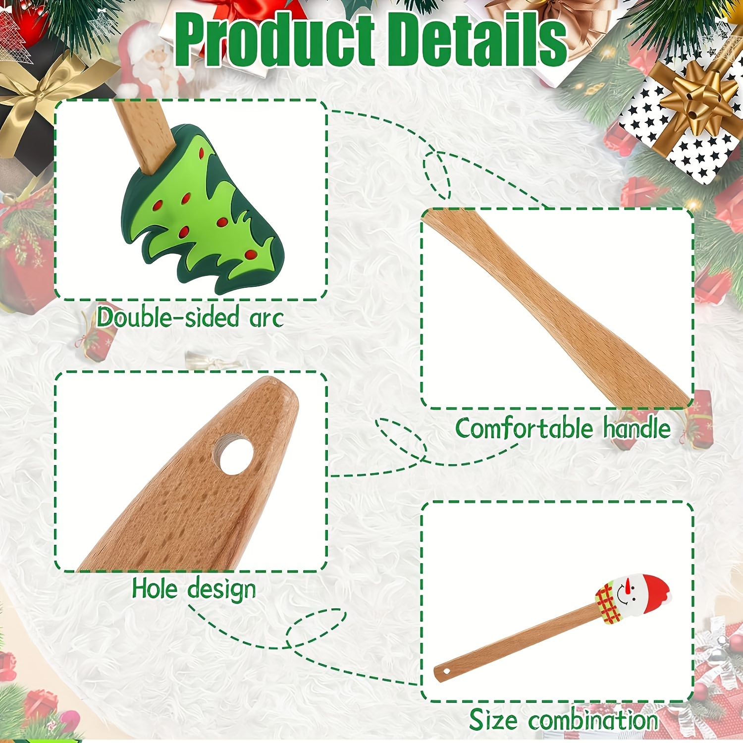 Silicone Spatula Christmas Silicone Spatula Xmas Cake - Temu