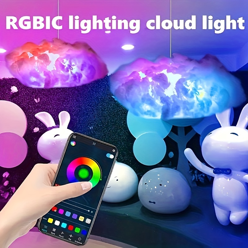 Luz nocturna LED de nube de trueno, lámpara de nube de trueno, luz de nube  de trueno, lámpara de noche de atmósfera RGB lámpara de nube de rayo luz de