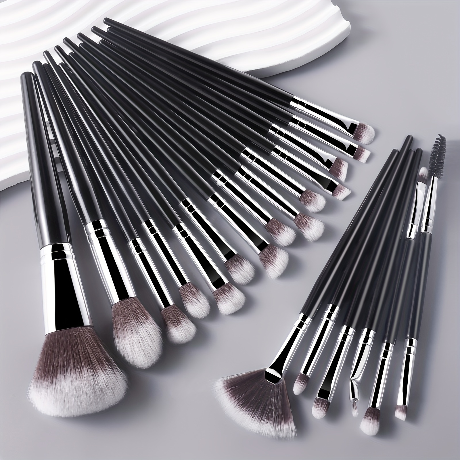 6 pezzi nero con coulisse Set di pennelli per trucco degli occhi , setole  morbide per trucco per occhi miscelazione , portabile cosmetico Strumenti