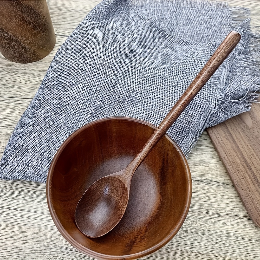 DOITOOL Cuchara de sopa japonesa de madera de ramen para comer Cuchara de  sopa de estilo japonés con asa, café, sin cucharas, cuchara de sopa hecha a