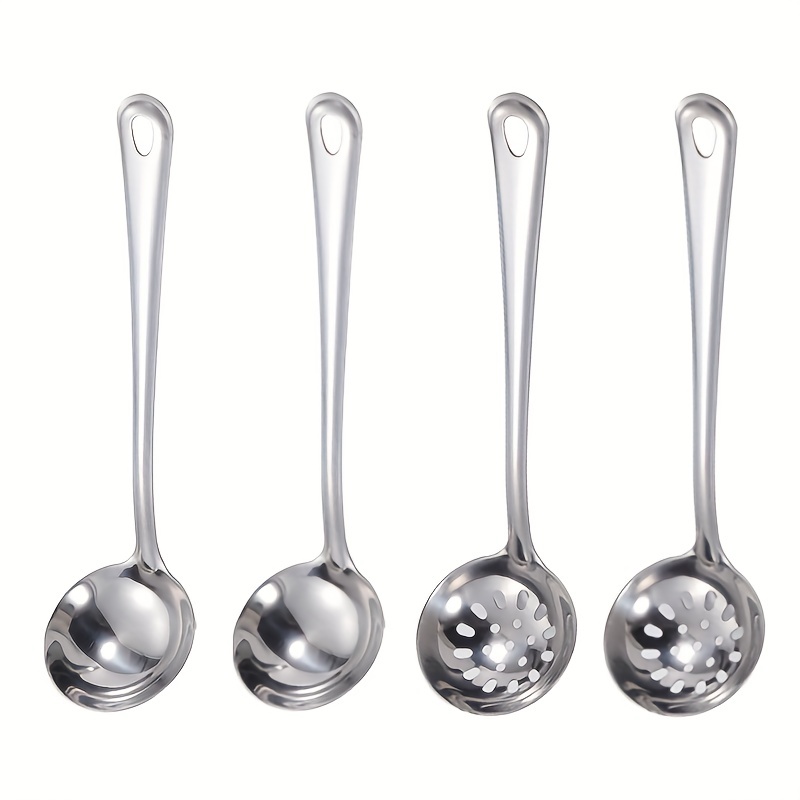 Slotted Spoon, Stainless Steel Kitchen Skimmer Ladle, Long Handle  Anti-scalding Hot Pot Filter Spoon, Multipurpose Frying Strainer, Pasta  Noodle Dumpling Strainer Spoon, Kitchen Utensils, Kitchen Supplies, Back To  School Supplies - Temu