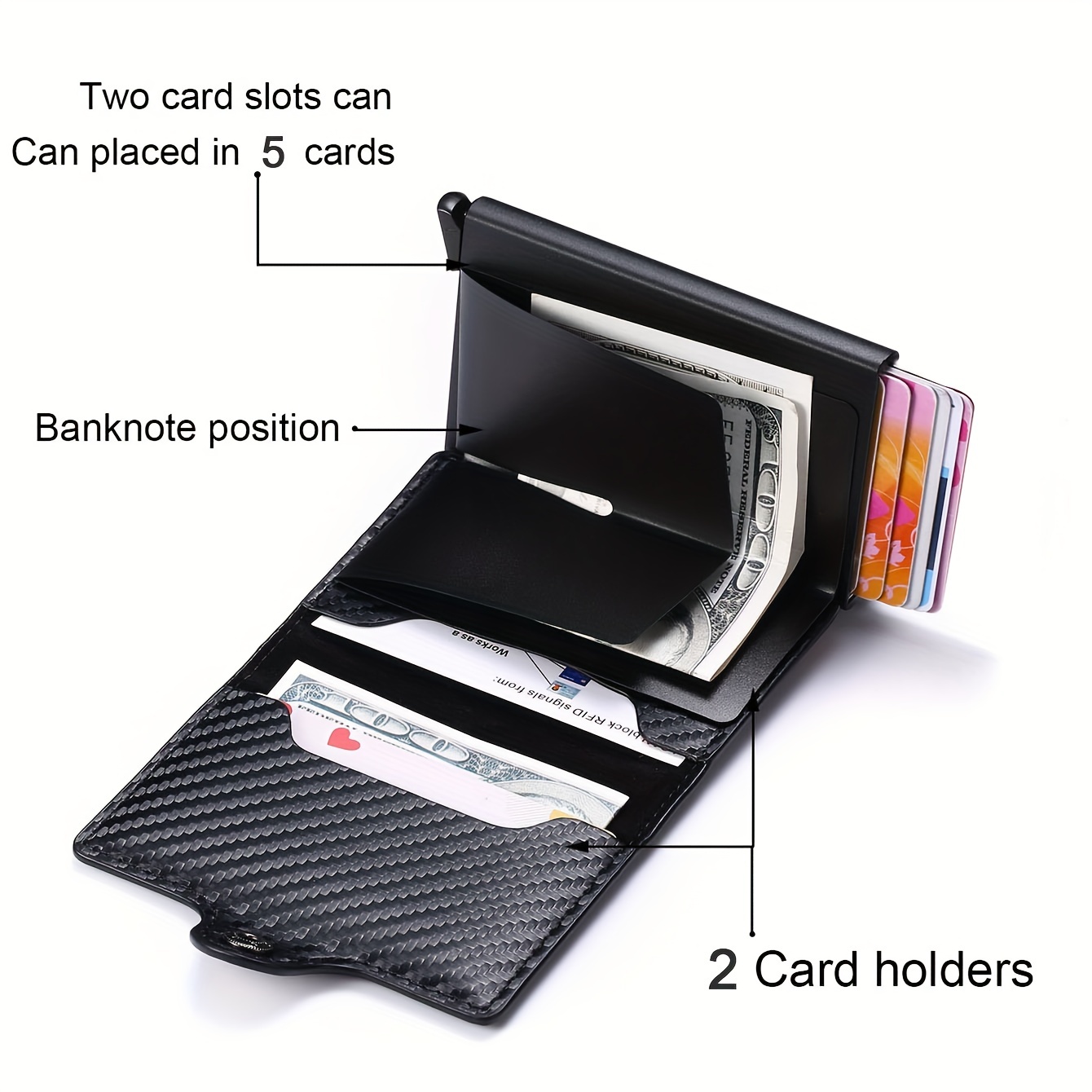 2023 Credit Card Holder Men Wallet Rfid Aluminium Box Bank Pu Leather  Wallets With Money Clip Designer Cardholder - Temu Germany