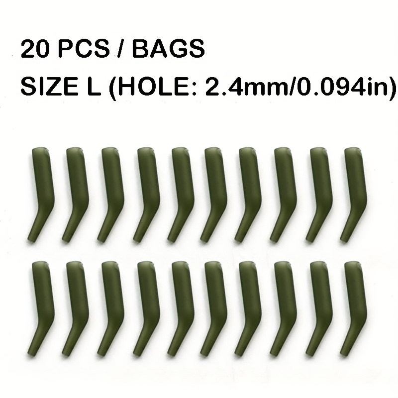 30pcs Fishing Hook Sleeves D Rig Aligner Terminal Tackle Connect Carp Fishing Accessories L