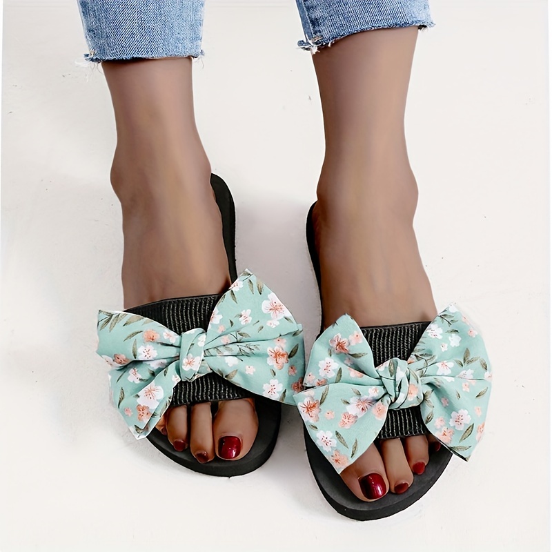 Women's Floral Flat Flip Flops Fashionable Open Toe Non Slip - Temu Canada