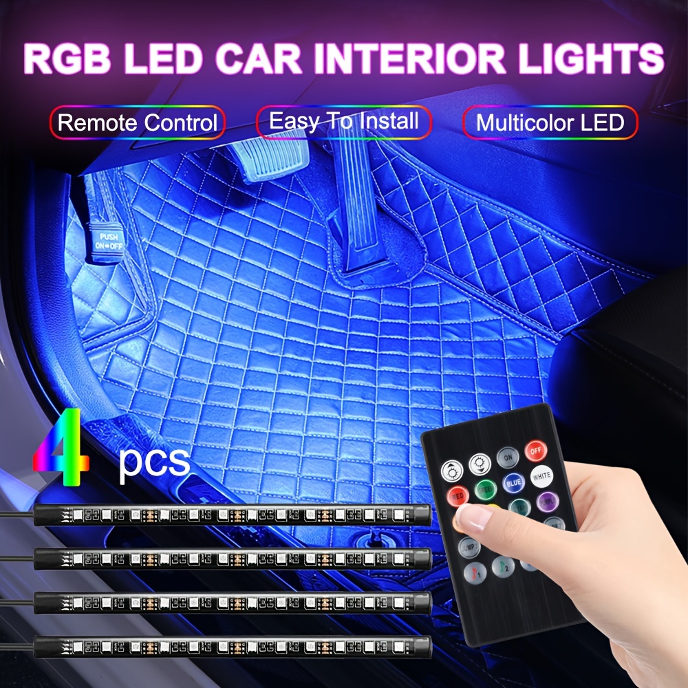 48 Led Lights Car Atmosphere Lights Neon Lamp Auto Interior - Temu