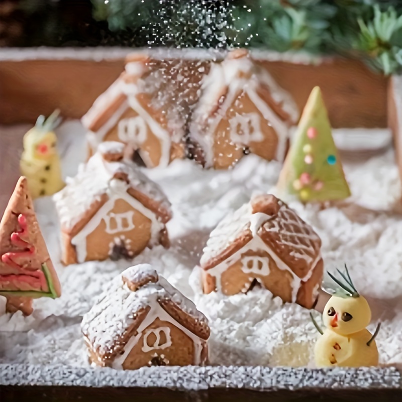House Shape Silicone Mold,Non-stick Cozy Village Baking Pan,House Shape  Soap Mold,Mini Christmas House Cake Molds for Cupcake 