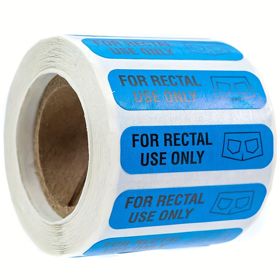 

500pcs/roll, For Rectal Use Only Stickers, Blue Waterproof Permanent Adhesive, Rectal Only Label, Fun Prank Gift, With Fun Items And Practical Jokes