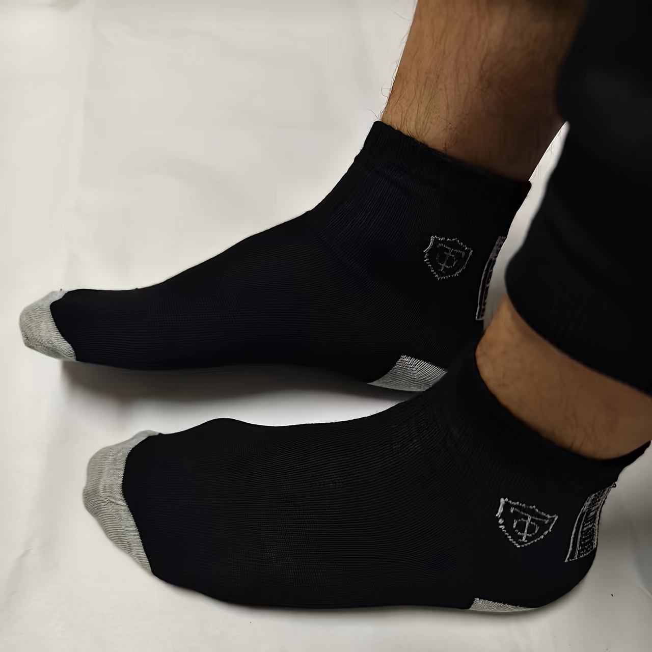 5pairs Men's Casual Sports Socks, Breathable Comfy Sweat Absorption Athletic Socks