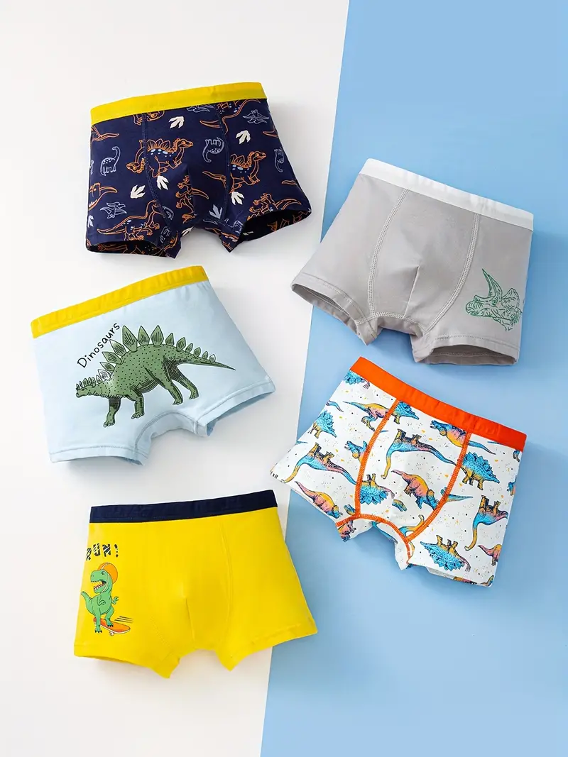 Boy's Dinosaur Boxer Briefs 95% Cotton Breathable Underwear - Temu United  Arab Emirates