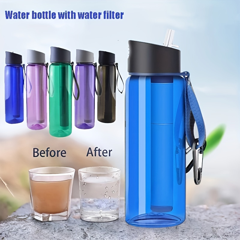 Sports Water Bottle With Filter: Portable, Travel-friendly Purifier For  Outdoor Adventures! - Temu
