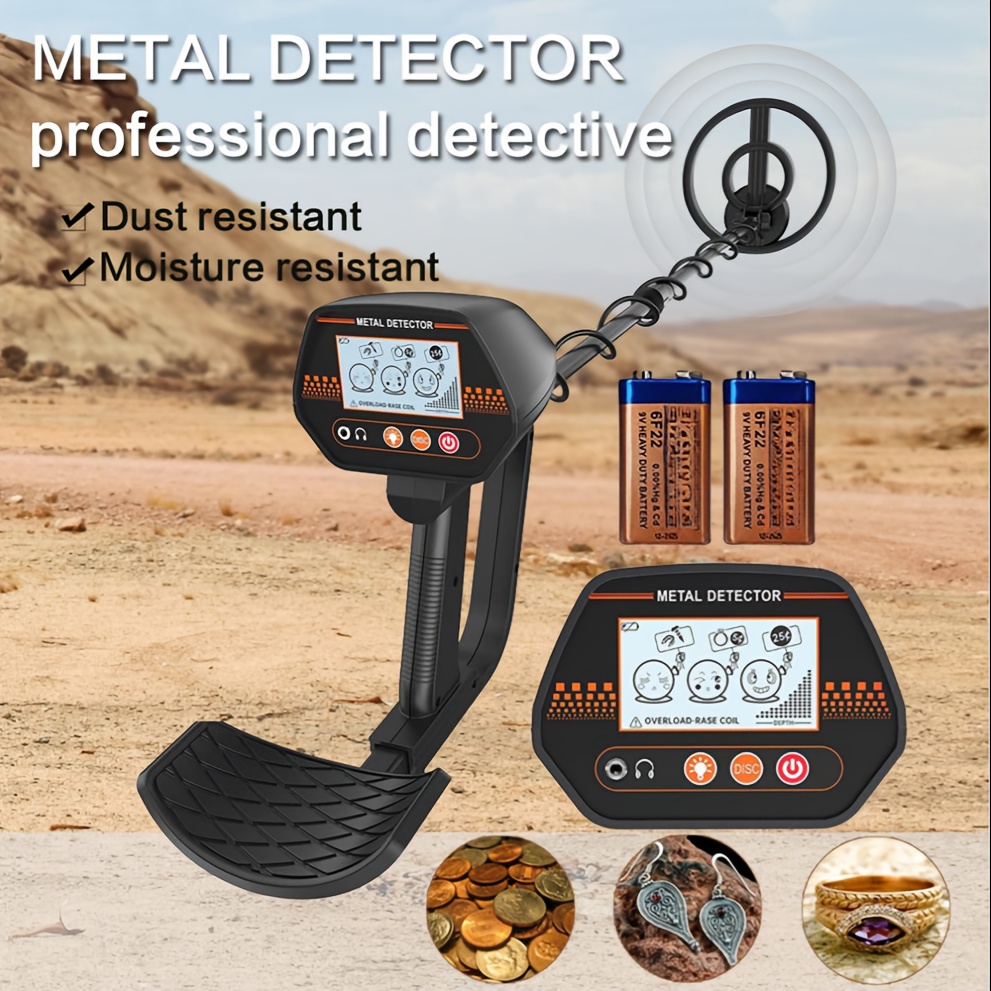 Détecteur de métaux portable de haute précision, grand écran LCD, or /  bijoux / trésor / métal finder