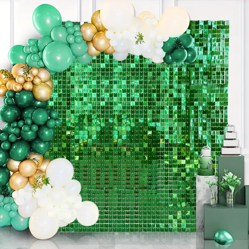 Dreamy Green Glitter Sequin Shimmer Wall Backdrop - Temu