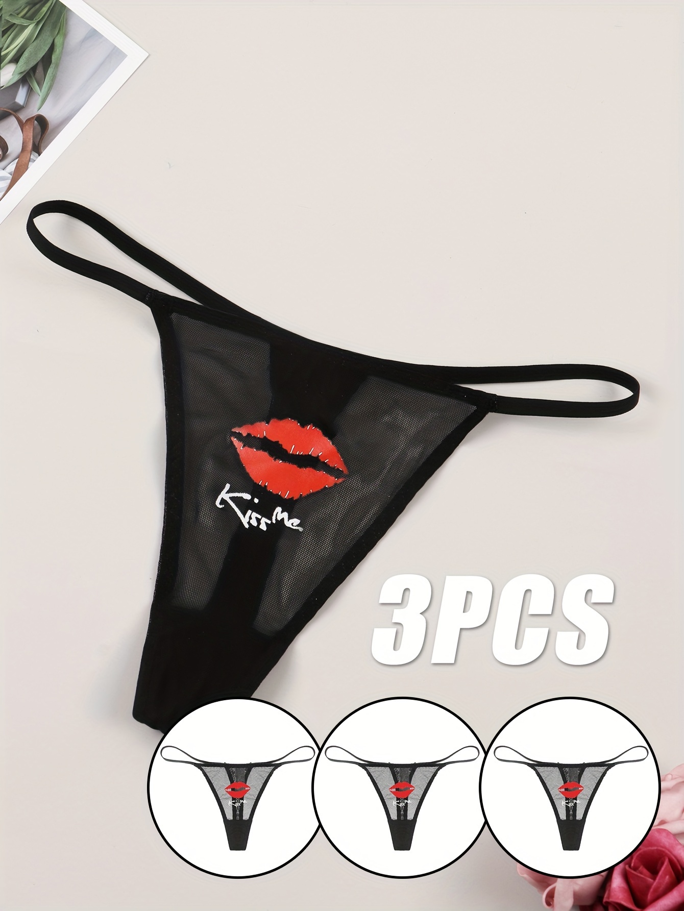 3pcs Lettuce Trim Briefs, Comfy & Breathable Stretchy Intimates Panties,  Women's Lingerie & Underwear