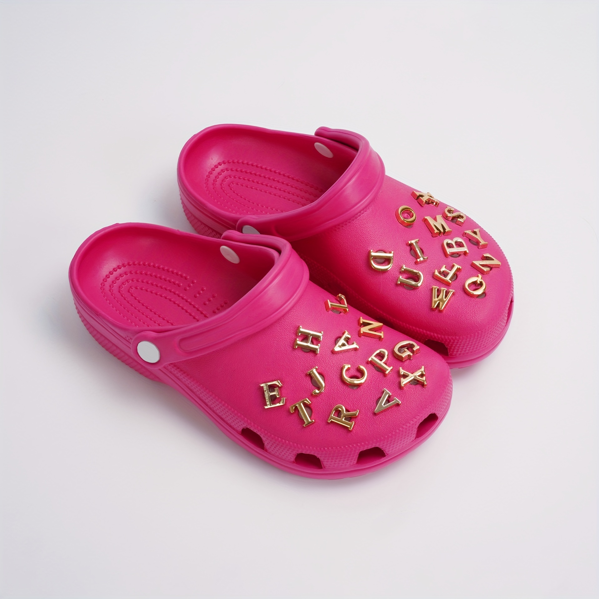 Pink Letter Croc Charms Pink Croc Charms Personalized Croc Charms Clog  Charms Number Shoe Charms 