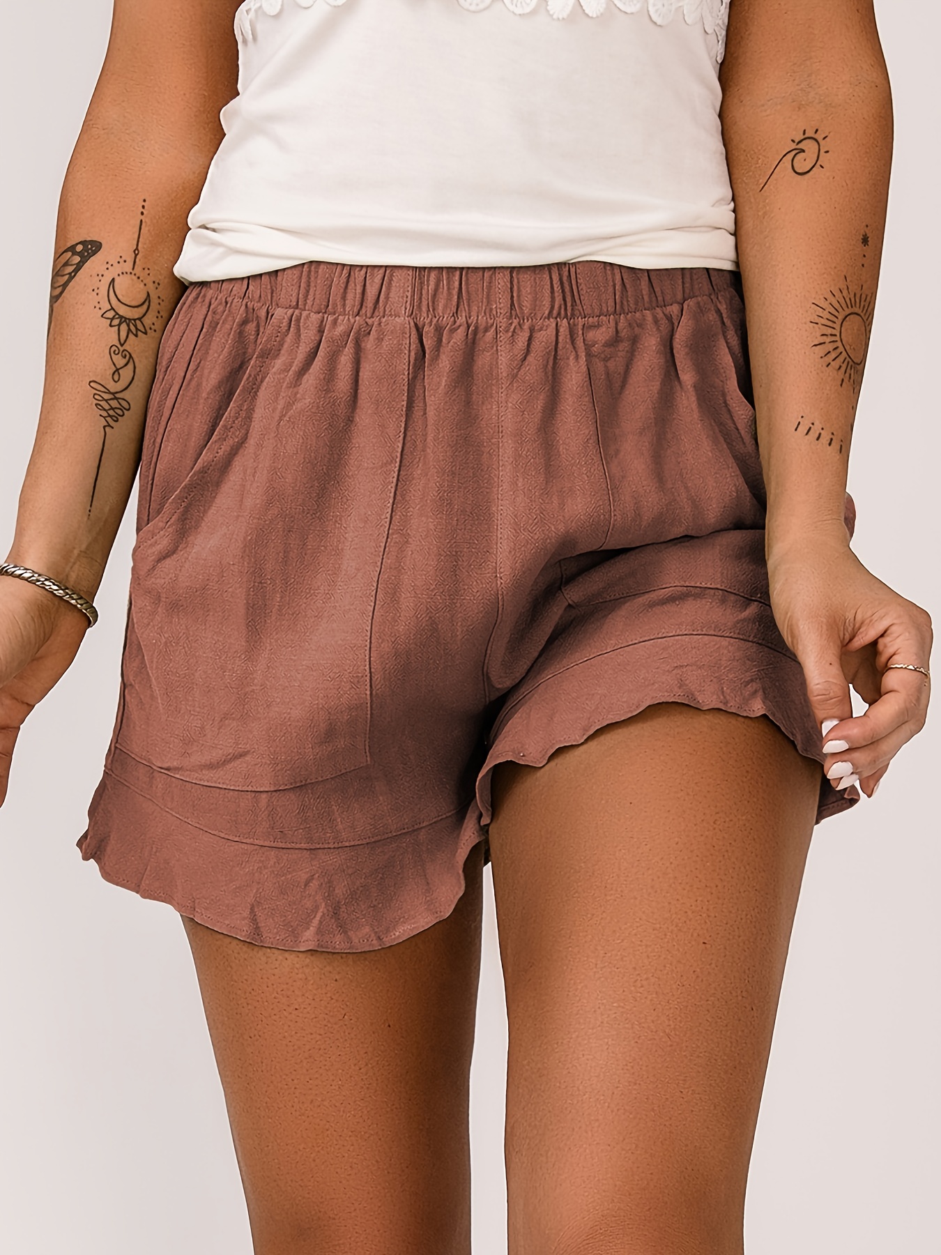  Booty Shorts for Women Comfy High Waisted Lace Ruffled