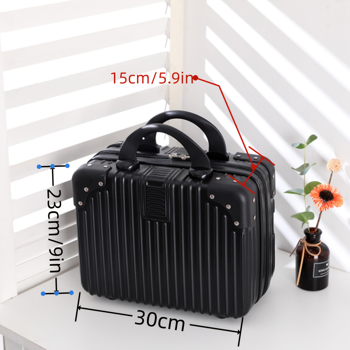Lzttyee Small Hard Shell Cosmetic Case Travel Hand Luggage Portable  Carrying Makeup Case Suitcase