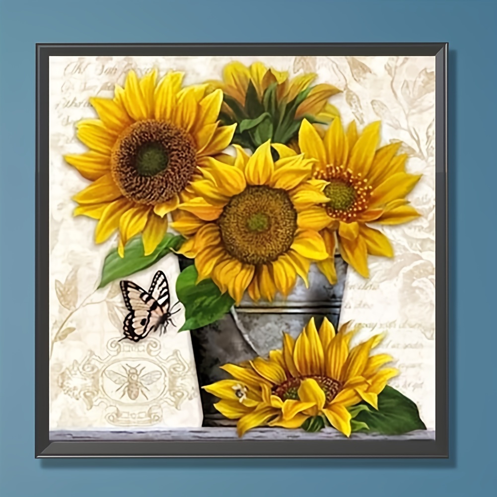 1pc 7.87x7.87inch 5D DIY Diamond Painting For Adults And Beginners Beach  Sunflower Diamond Painting For Living Room Bedroom Decoration