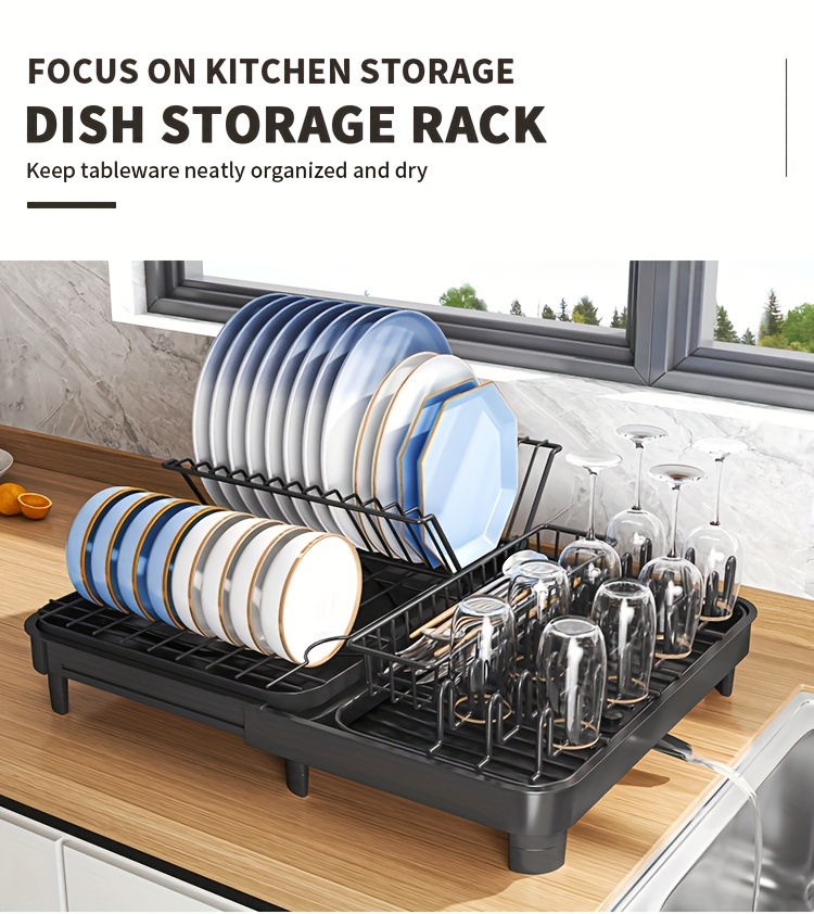 Dish Drying Rack: Expandable Large Capacity - Stainless Steel - Utensil  Holder