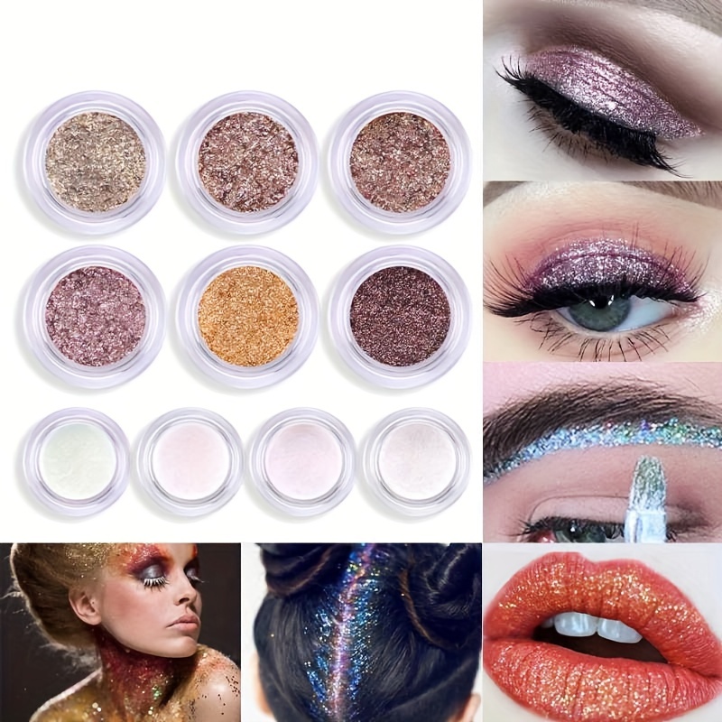 Glitter Eyeshadow Powder, Long Lasting Chrome Chameleon Holographic  Eyeshadow Powder Pigment Eye Makeup For Women Cosmetic