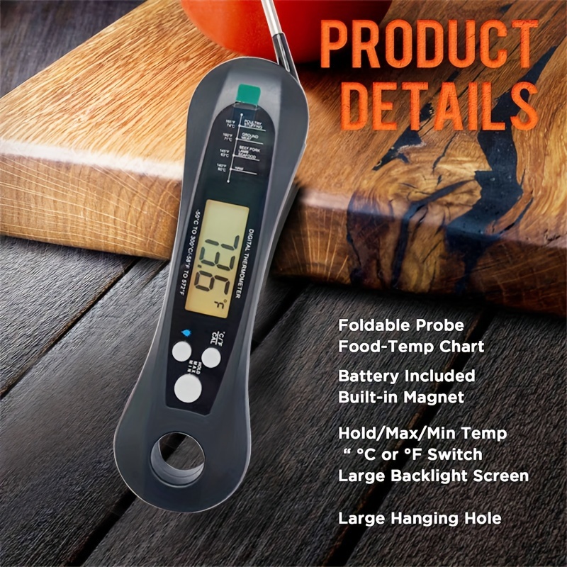 Digital Meat Thermometer with Probe - Waterproof, Kitchen Instant Read Food  Thermometer for Cooking, Baking, Liquids, Candy, Grilling BBQ & Air Fryer