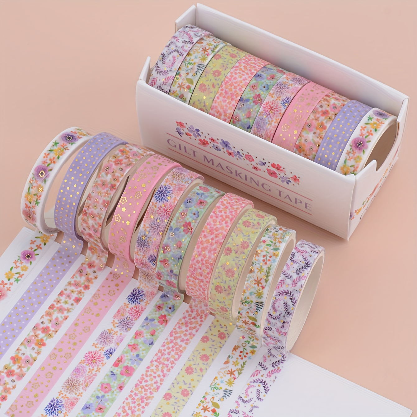 10 Rolls/Box Star Hot Stamped Washi Tape, Cartoon Delicate Diy Stationery  Decoration Colorful Scrapbooking Tape For Students