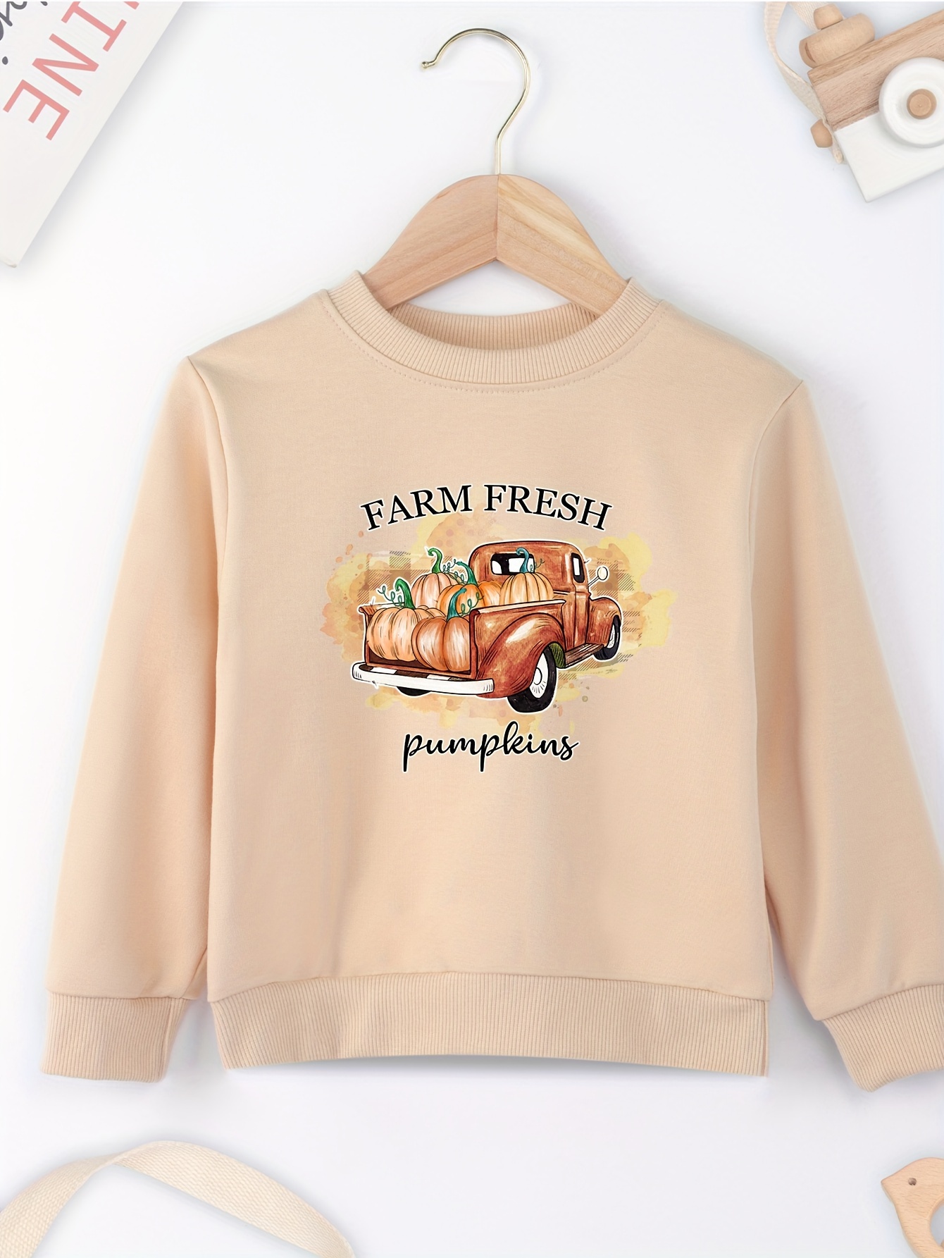 Cartoon Farm Fresh Pumpkins Print Sweatshirt For Boys - Cool