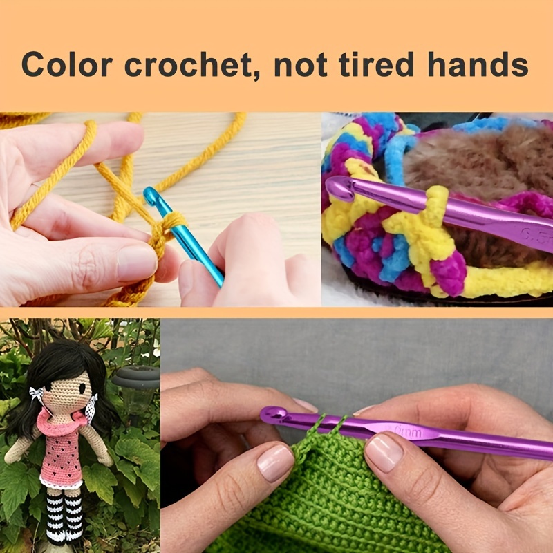 Comfort Grip Multicolor Crochet Hooks 8Pcs/Set – LMKee Crafts