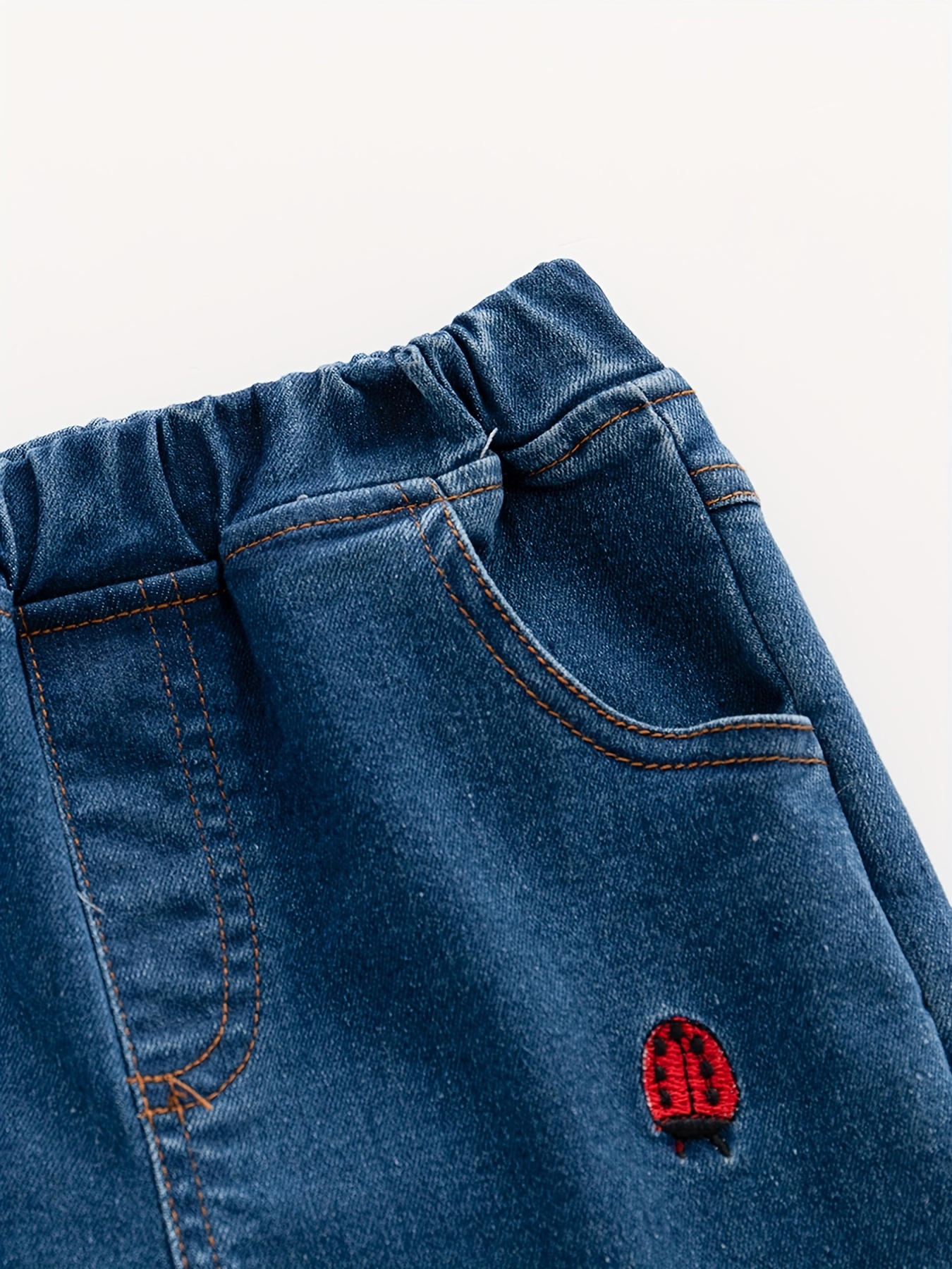 Embroidered jeans - Denim blue/Bees - Kids