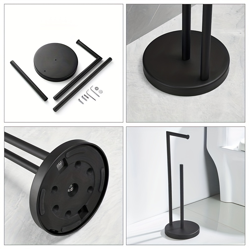 Latitude II Freestanding Toilet Paper Holder, Matte Black 