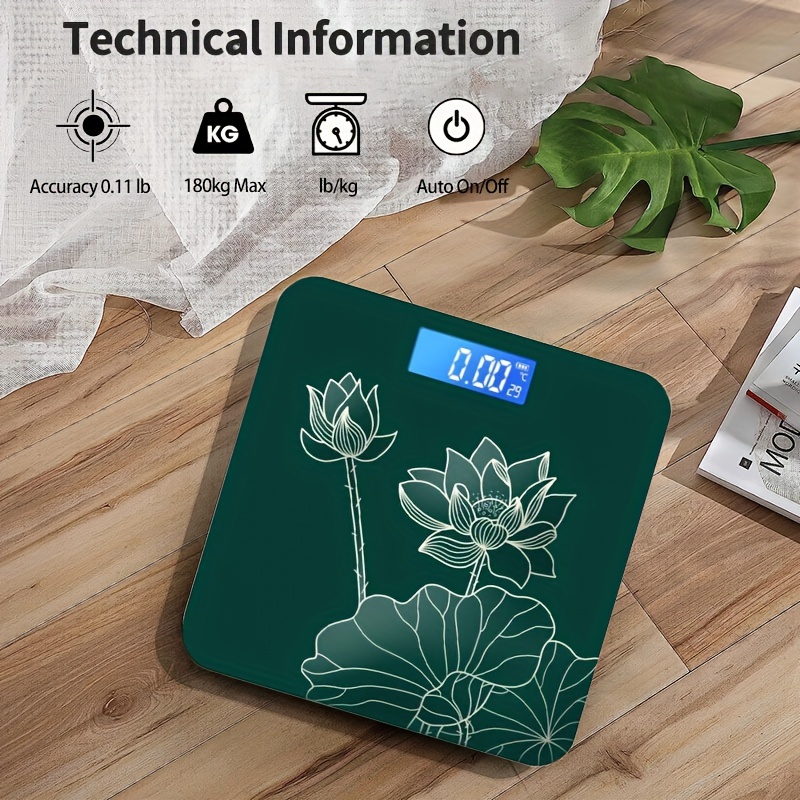 Digital Bathroom Scale With Temperature, Highly Accurate Body Weight Scale  With Lighted Lcd Display, Round Corner Design, - Temu