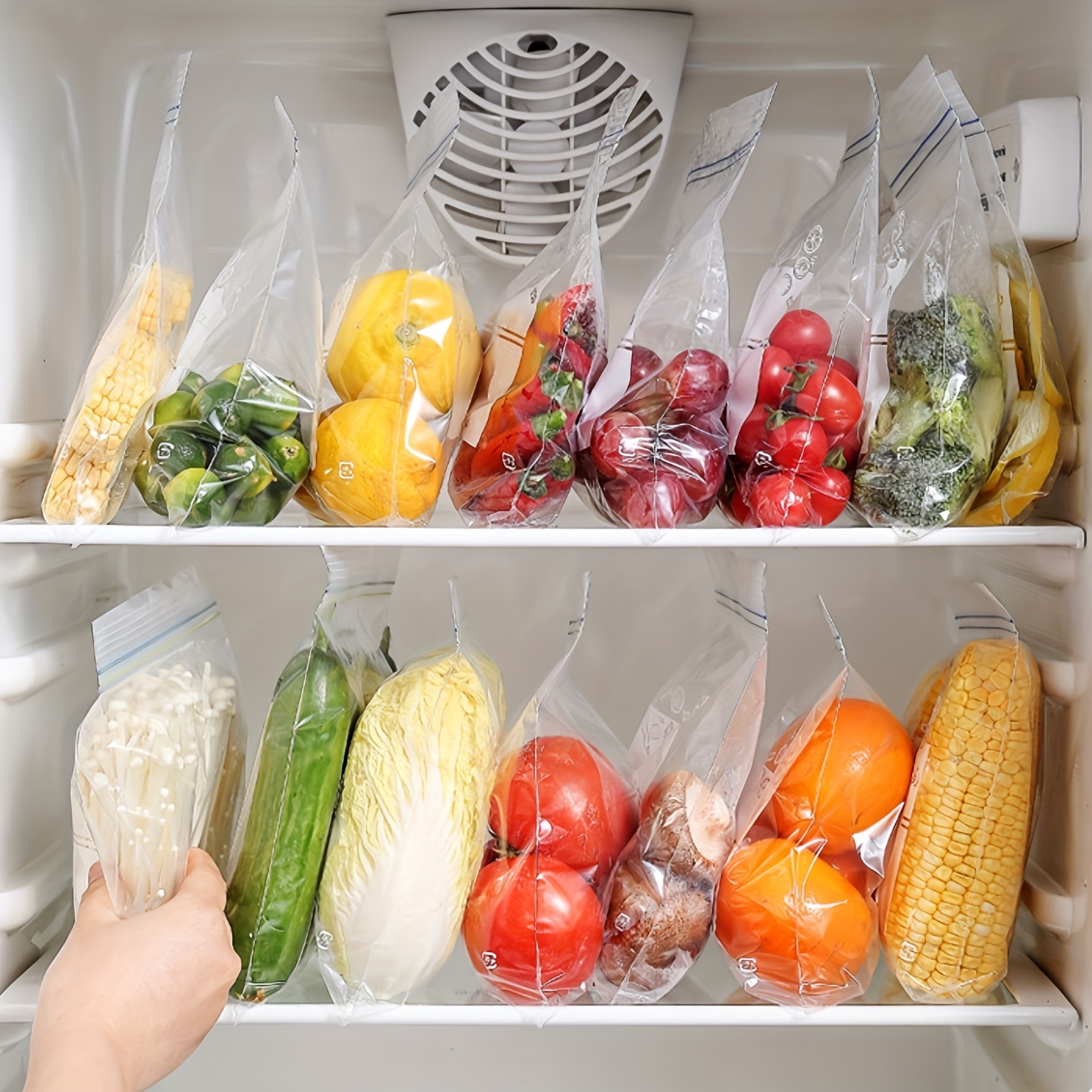 15Pcs Reusable Silicone Food Bag Ziplock Food Storage Bag Refrigerator  Fresh Bags