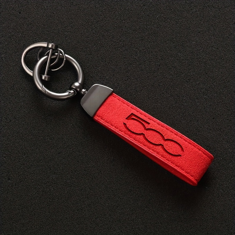 Porte-clés Fiat 500, rouge, métal